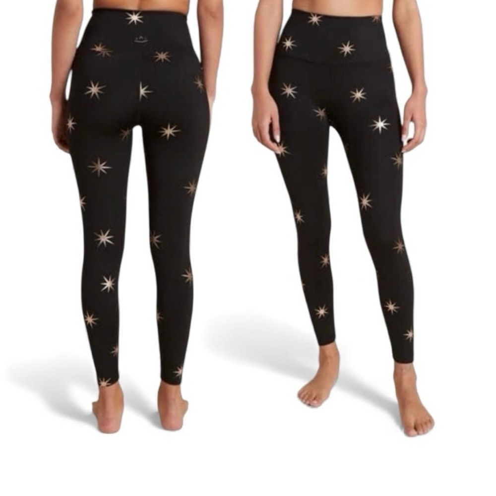 Beyond Yoga Black Star Print Leggings